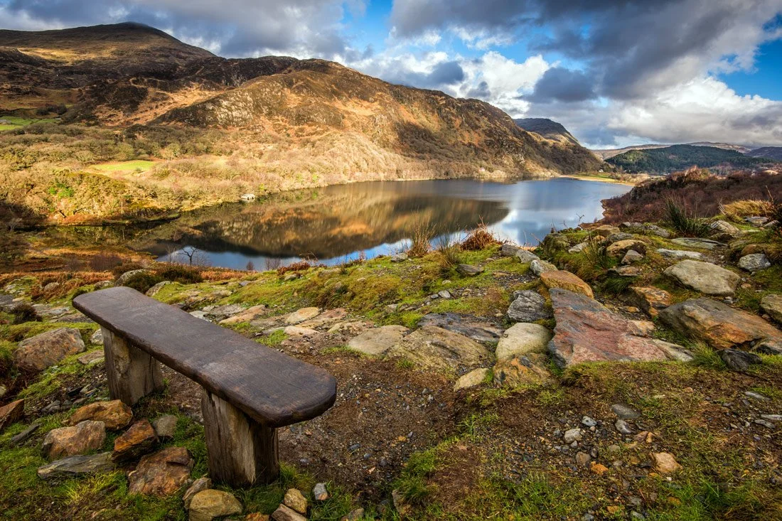 Heading down to Llyn Dinas during autumn in Snowdonia