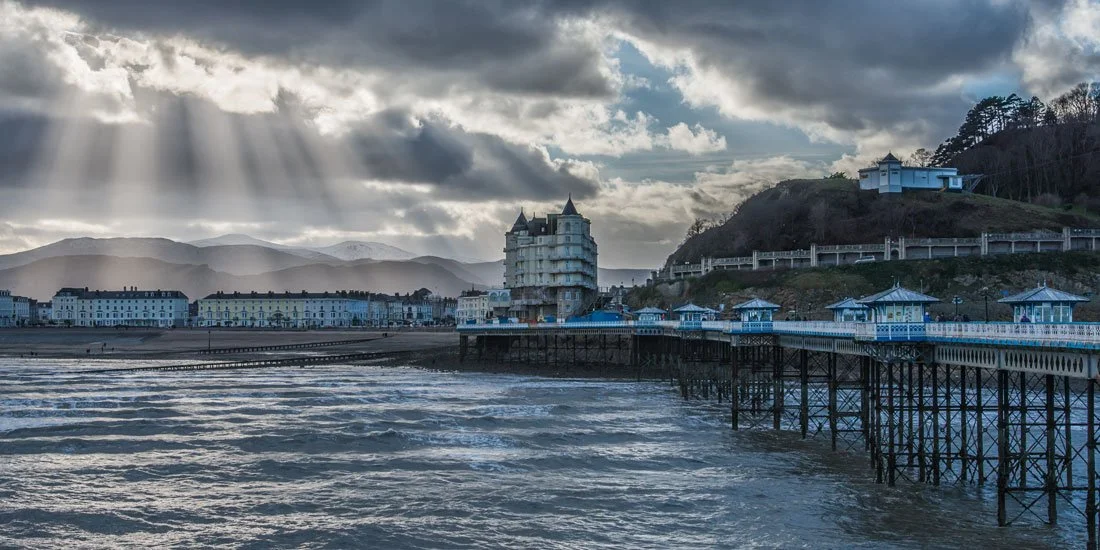 Snowdonia views from Llandudno Pier