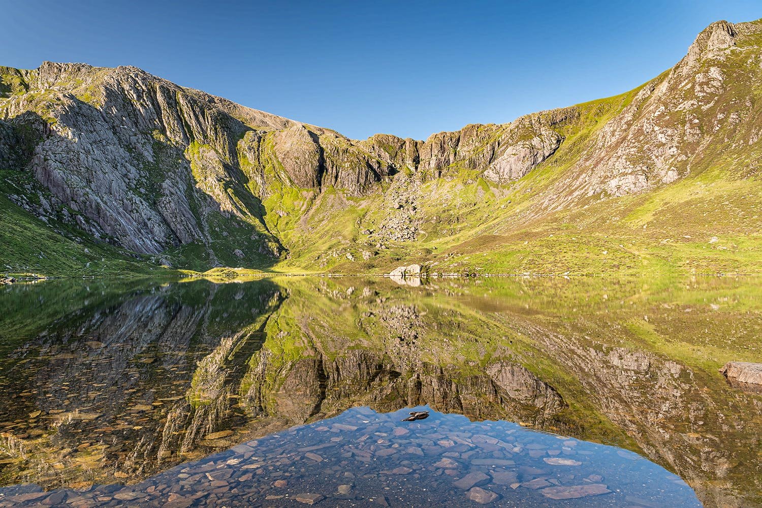 Cwm Idwal reflections on a stunning summer day in Snowdonia