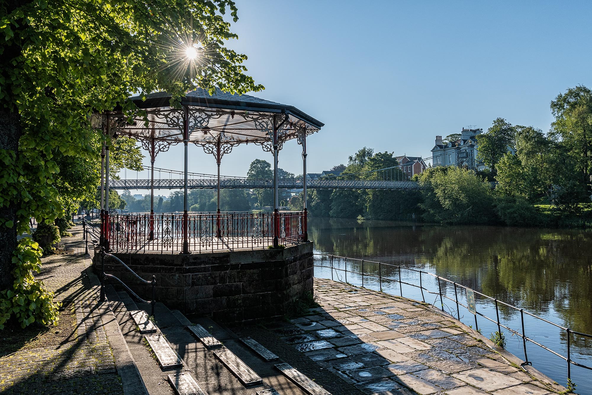 Chester bandstand on the Groves alongside the River Dee