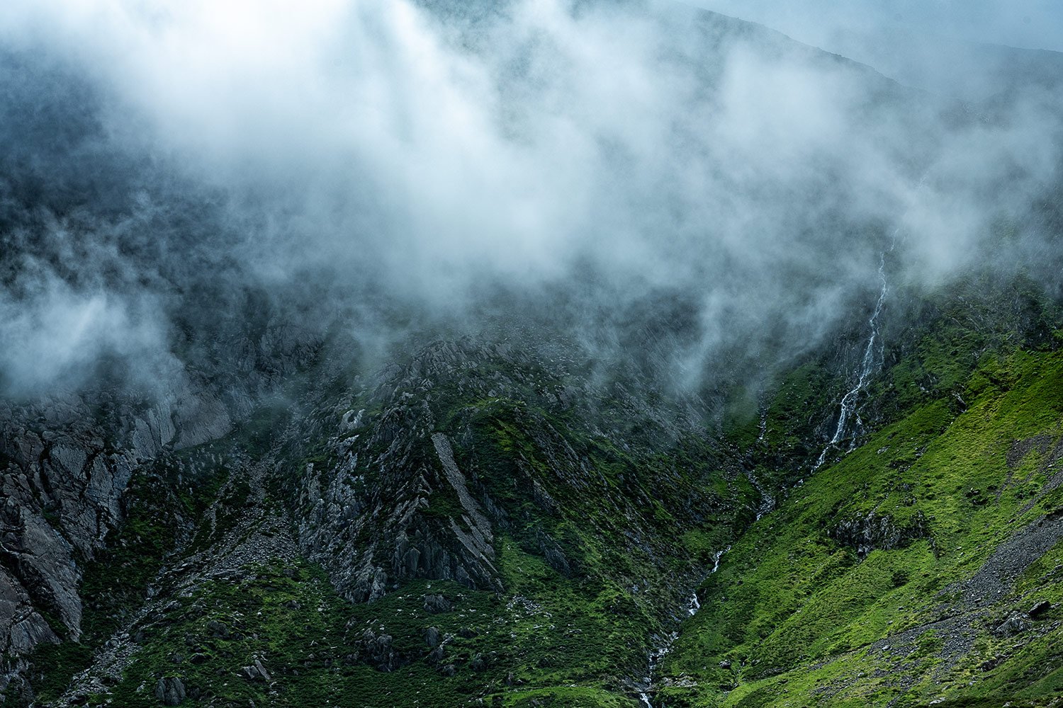 Devils Appendix waterfall Cwm Idwal