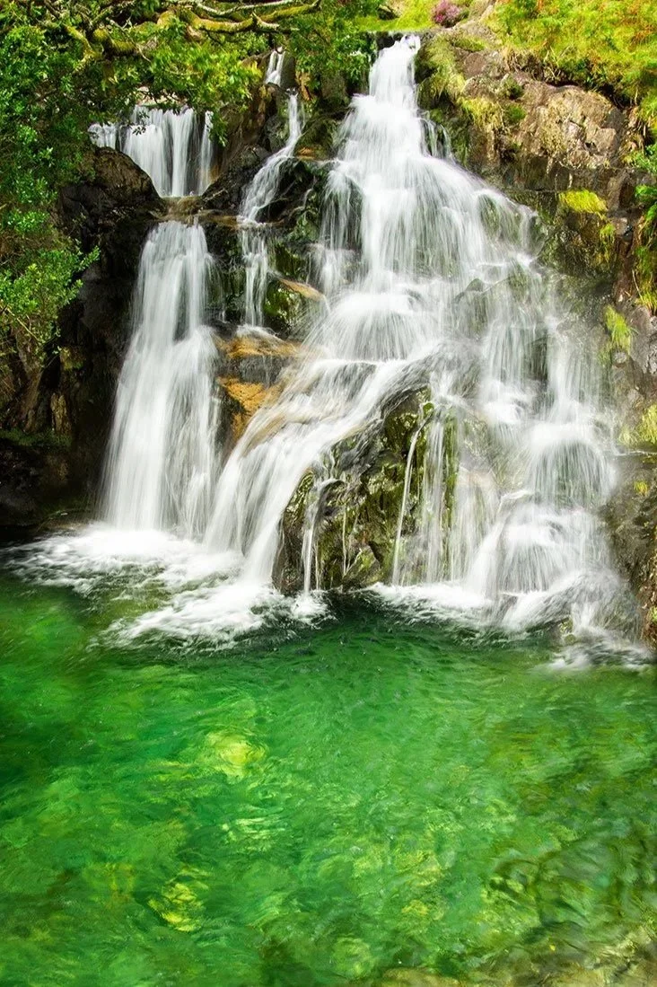 The beautiful colours of the Watkin Path waterfalls
