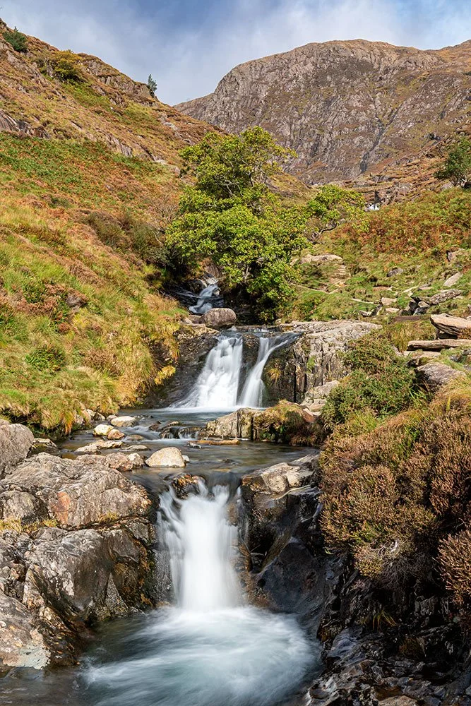 Long Exposure of Rushing Waterfall Streams on the Watkin Path waterfalls route
