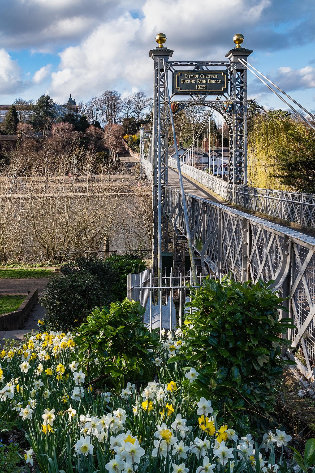 Queens Park Bridge spanning the River Dee in Chester