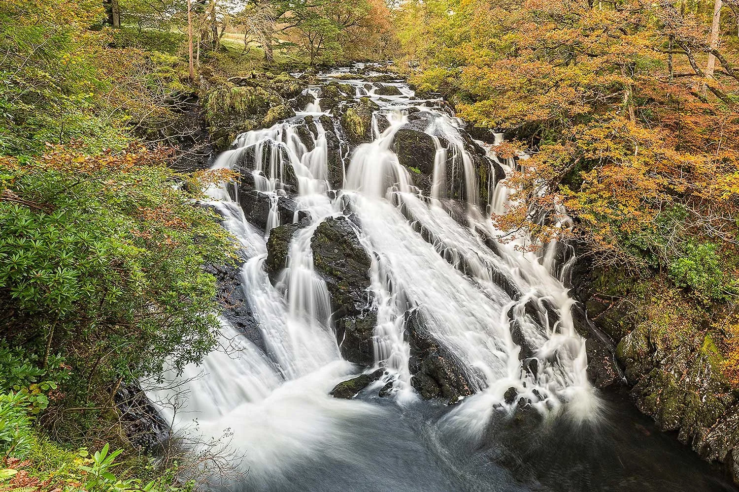 Swallow Falls (Rhaeadr Ewynnol) near Betws-Y-Coed... one of the most popular Snowdonia waterfalls