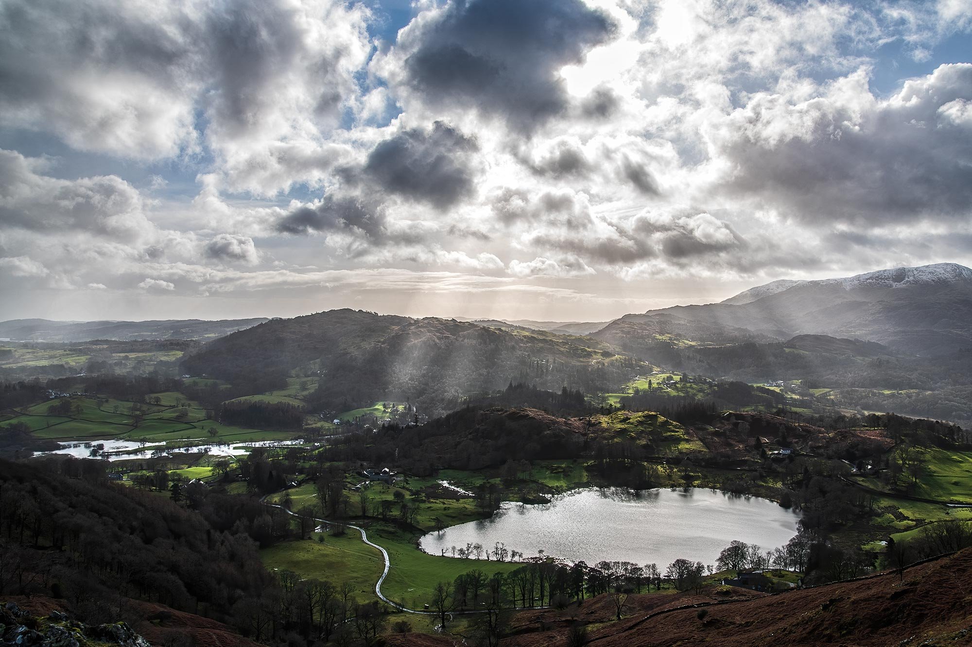 Stunning light on Loughrigg Tarn near Ambleside