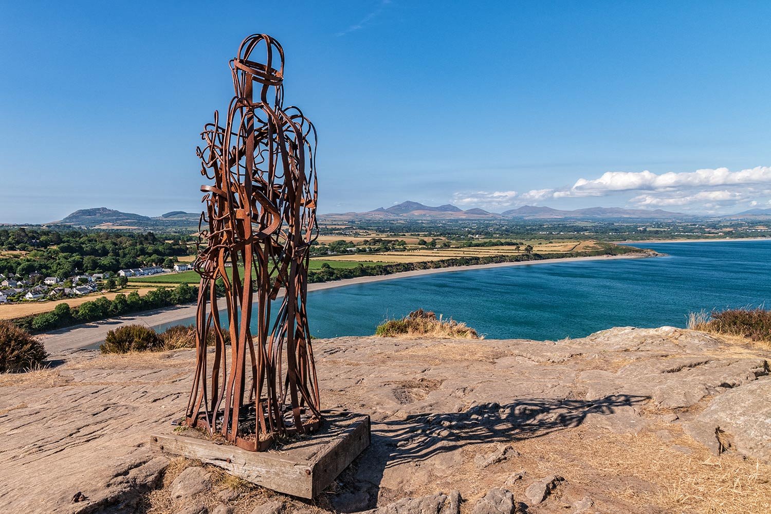 The Tin Man sculpture overlooking Llanbedrog beach