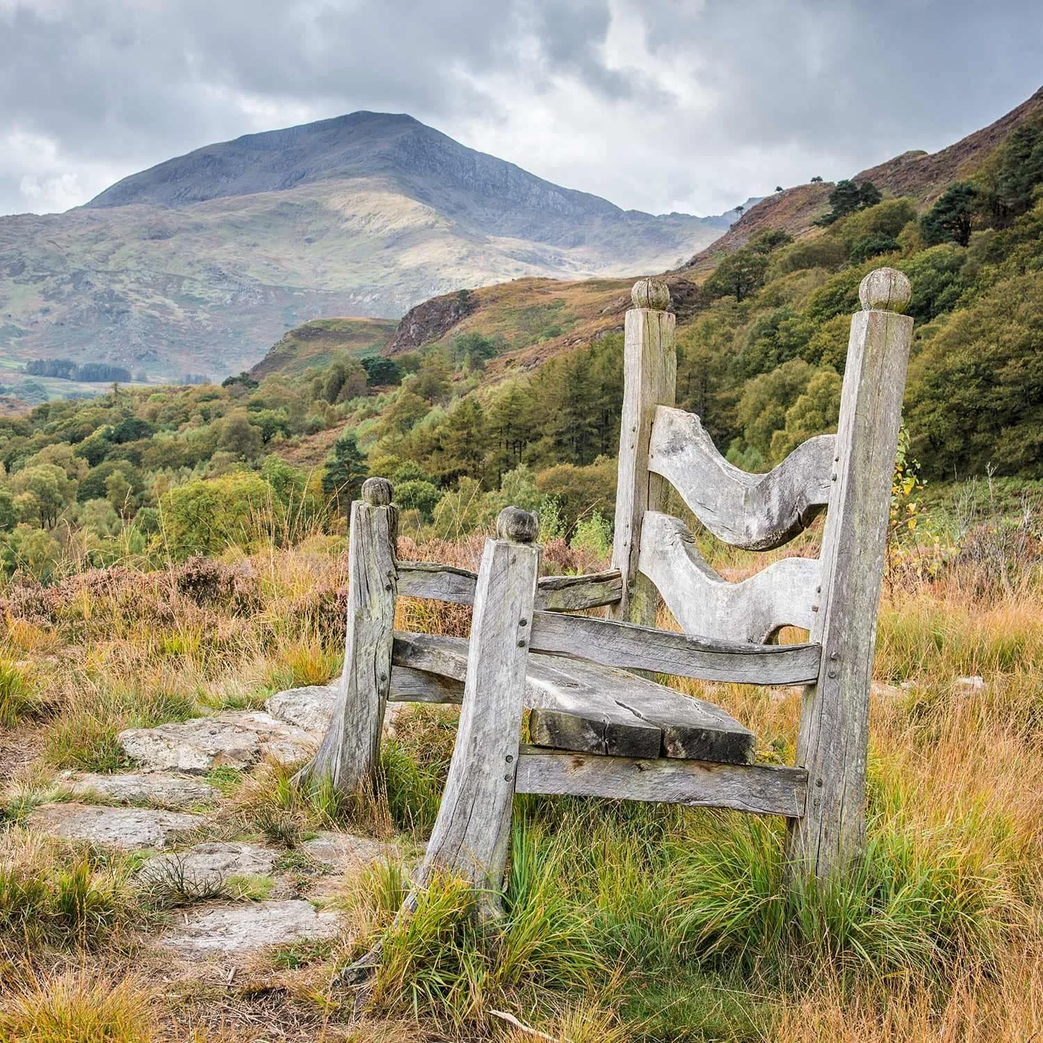 The Giants Chair on the higher slope of Craflwyn