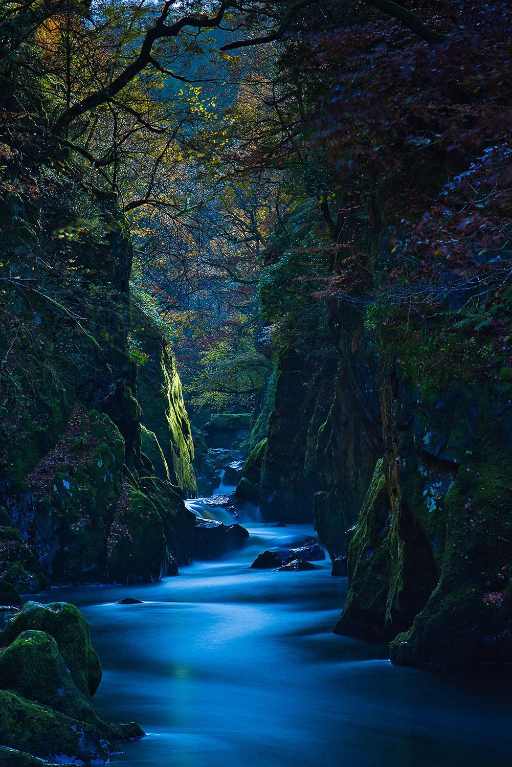 Magical light in the beautiful Fairy Glen near Betws-y-coed