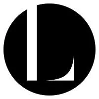 Black circular logo with stylized "LP" letters.