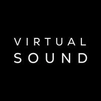 Black background with 'Virtual Sound' text in white, minimalist design.