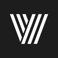 White stylized "W" logo on a black background