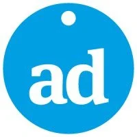 Blue circle with "ad" text in white.