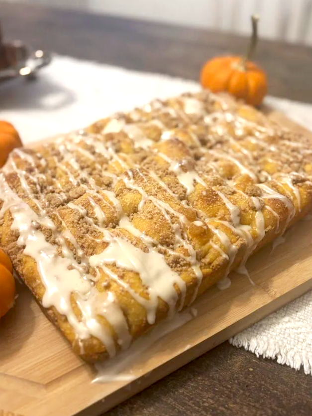 Sourdough cinnamon roll crumble focaccia