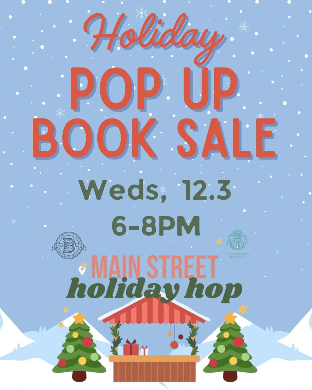 A holiday surprise! The Friends will be joining Bexley&rsquo;s Main St Holiday Hop on Wednesday, Dec 3rd, 6-8PM. We have pulled some GREAT, gift-able books, holiday themed books, and our ever popular Blind Date Books: Holiday edition! Items will be p