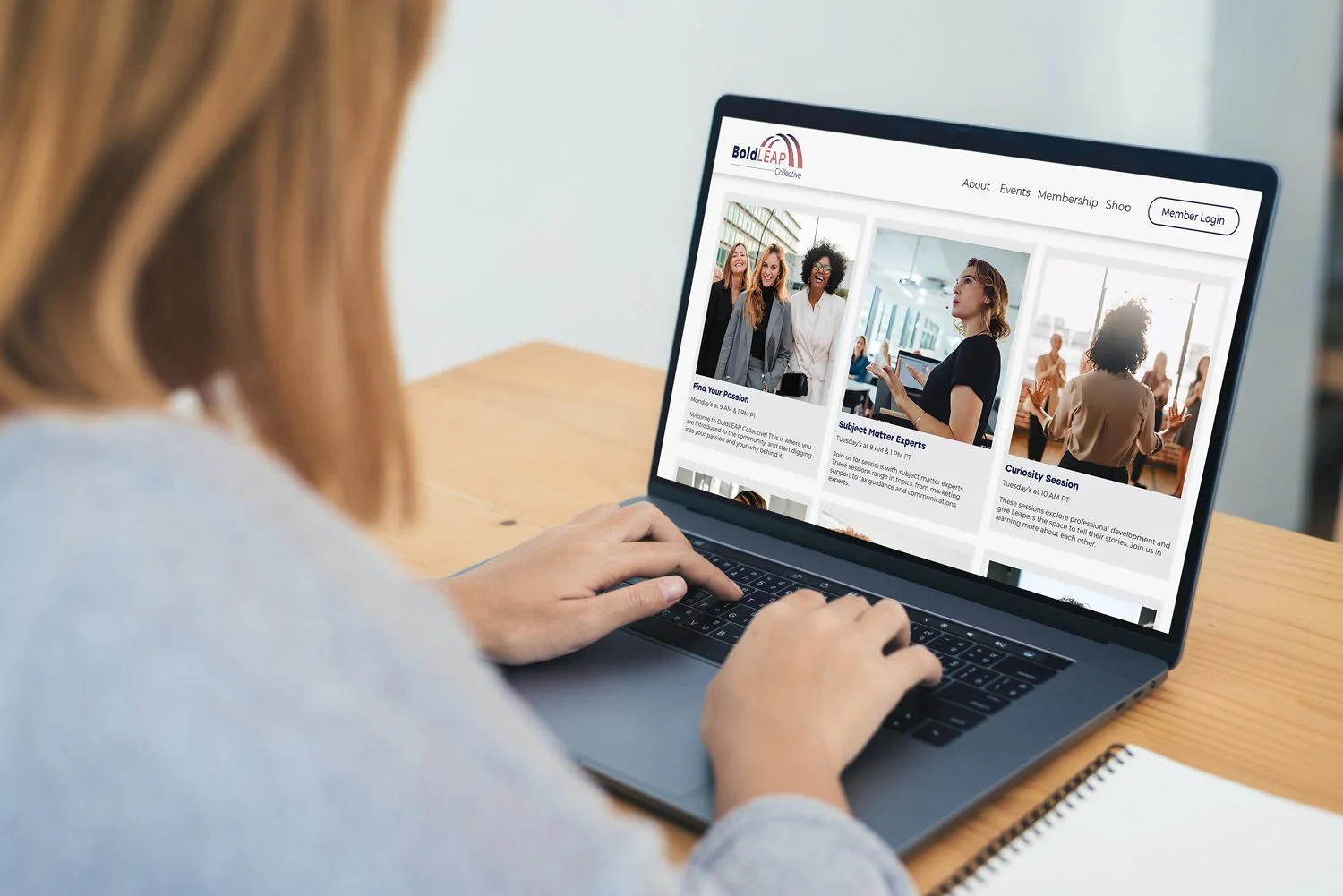 Mockup of the BoldLEAP Collective portal.