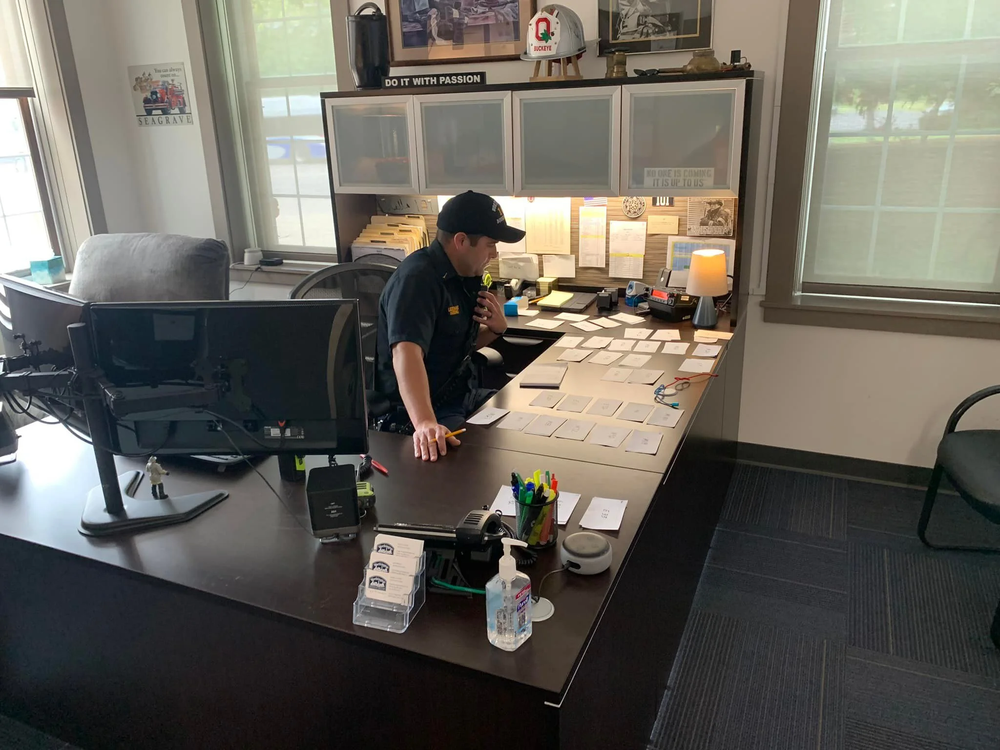 Staging group supervisor working on assigning resources