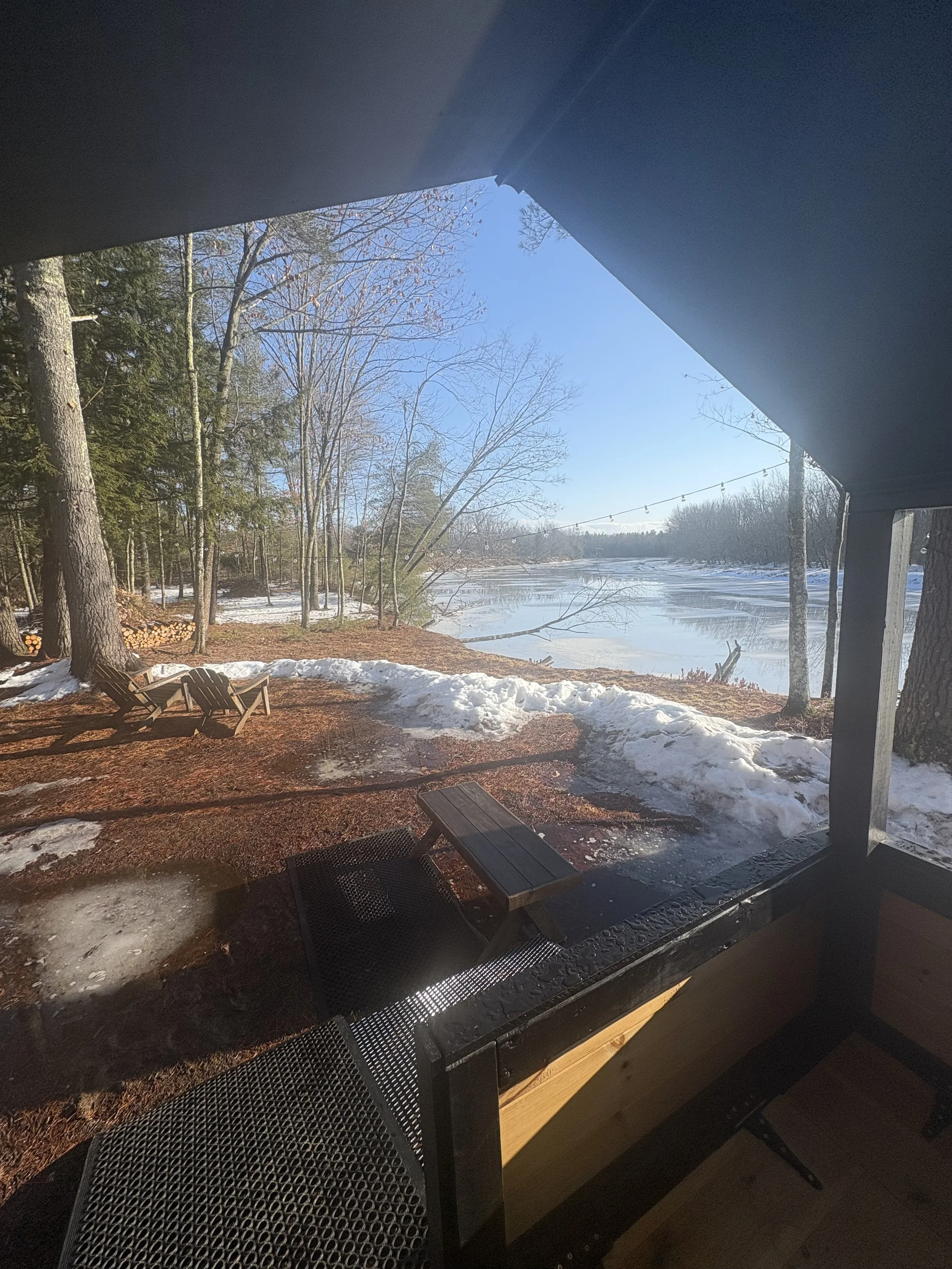 Slow Down and Reset at a River Side Sauna in Baldwin, Maine”