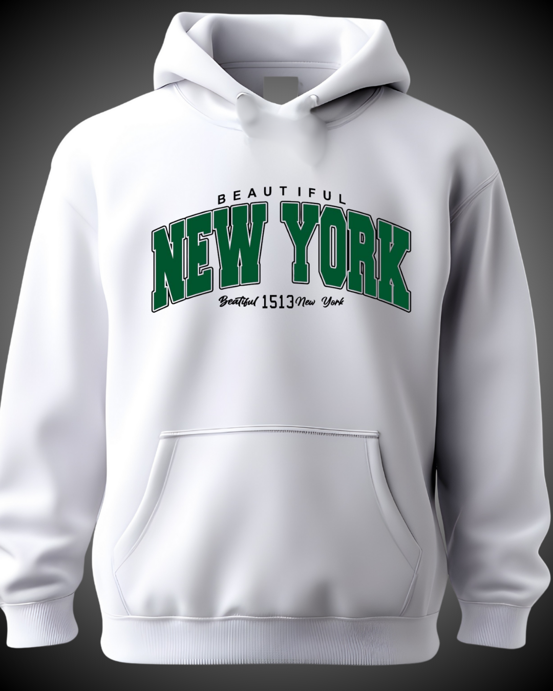Sudadeta Blanca-Unisex-Diseño NEW YORK verde.png