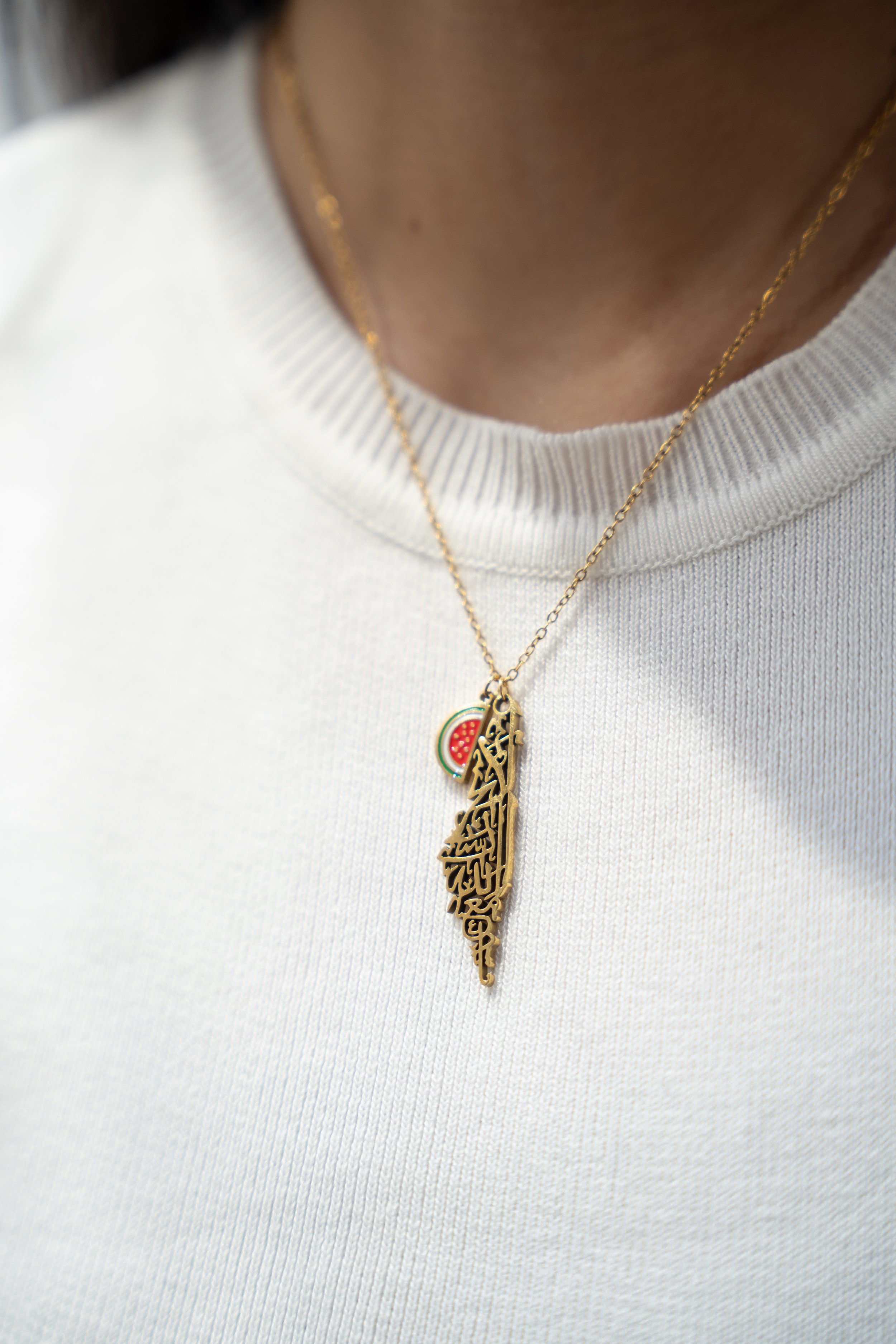 Free Palestine | Arabic Writing Necklace