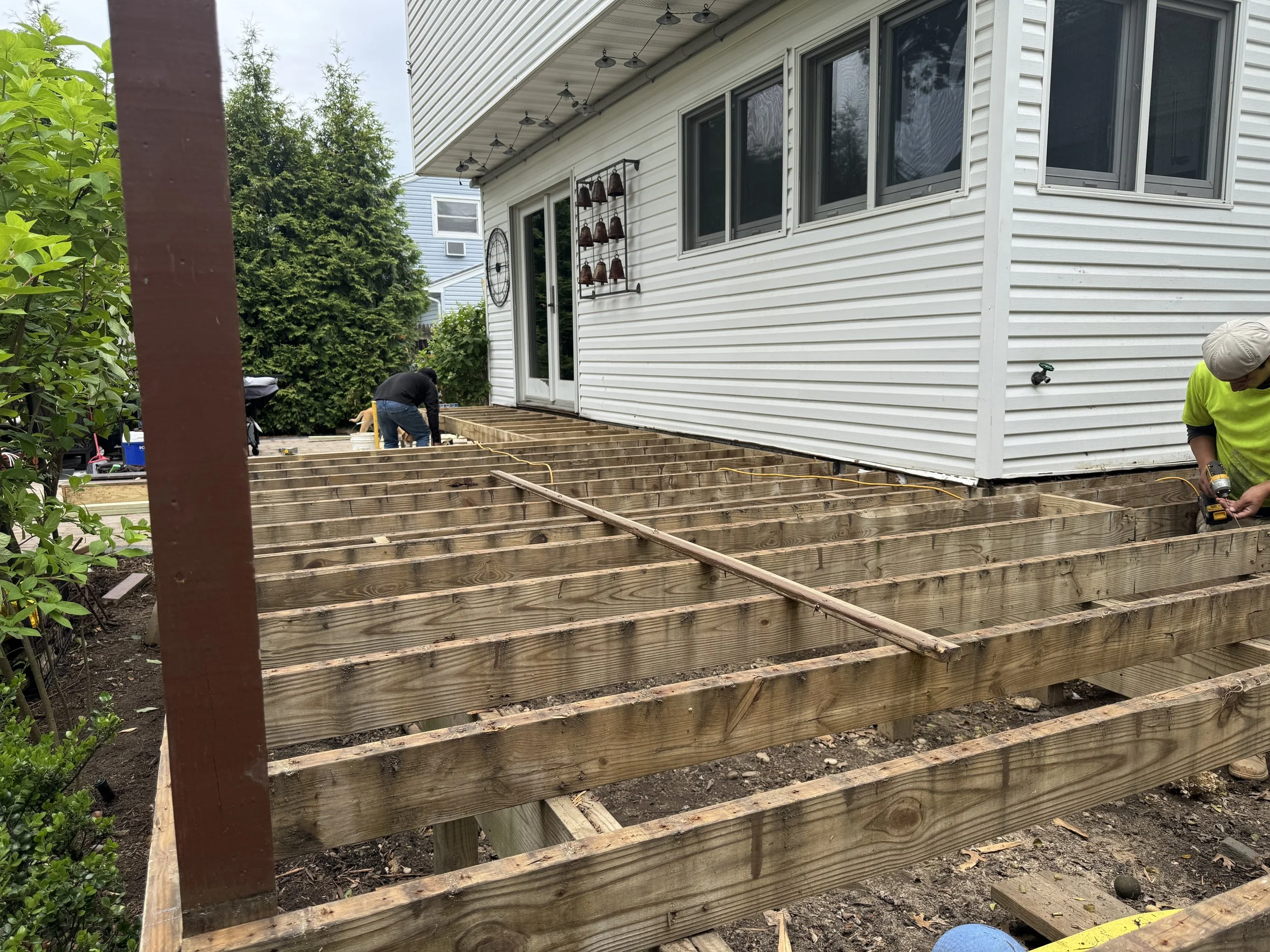 Process of removing all wooden boards.