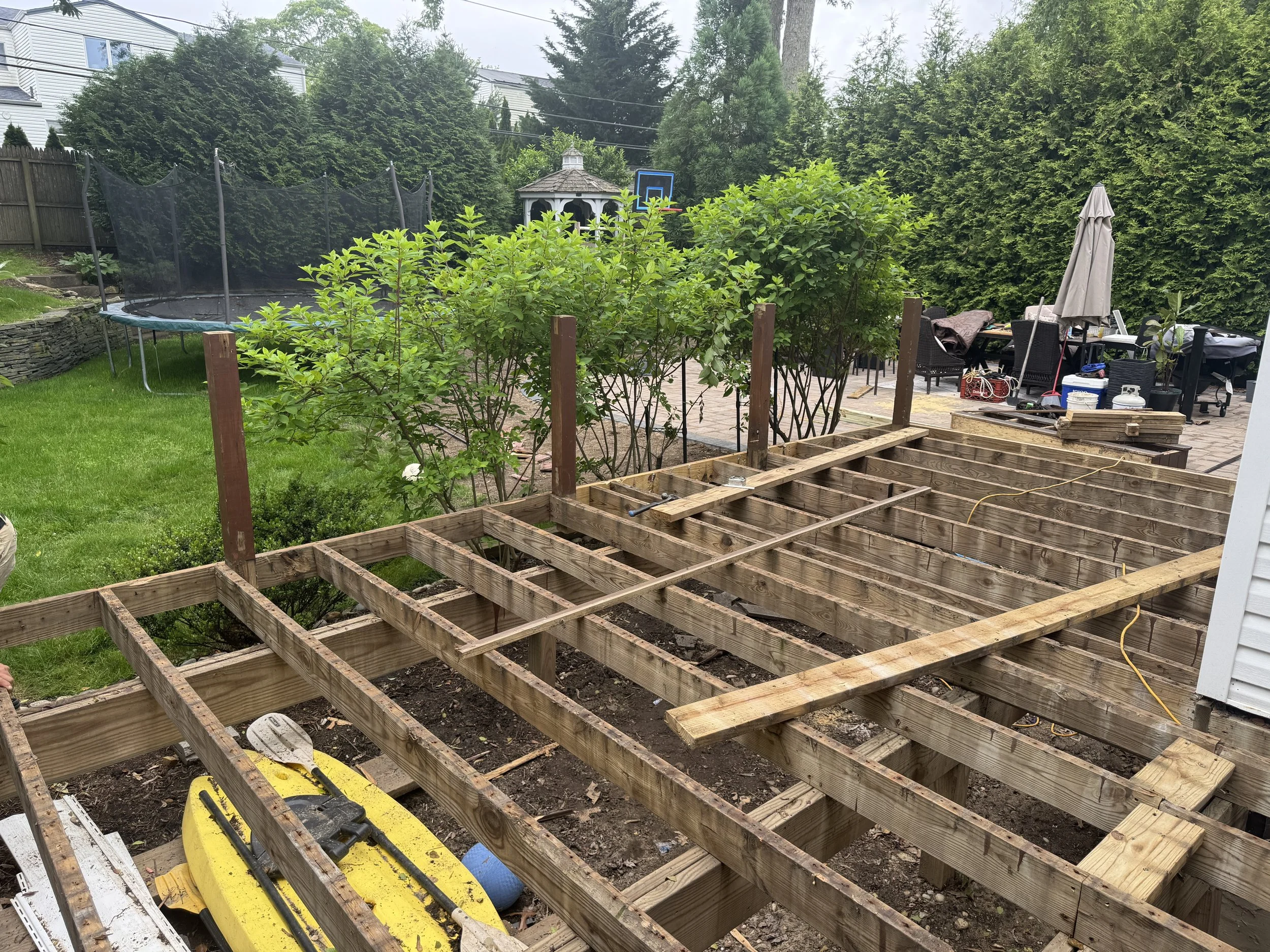 Process of removing all wooden boards.