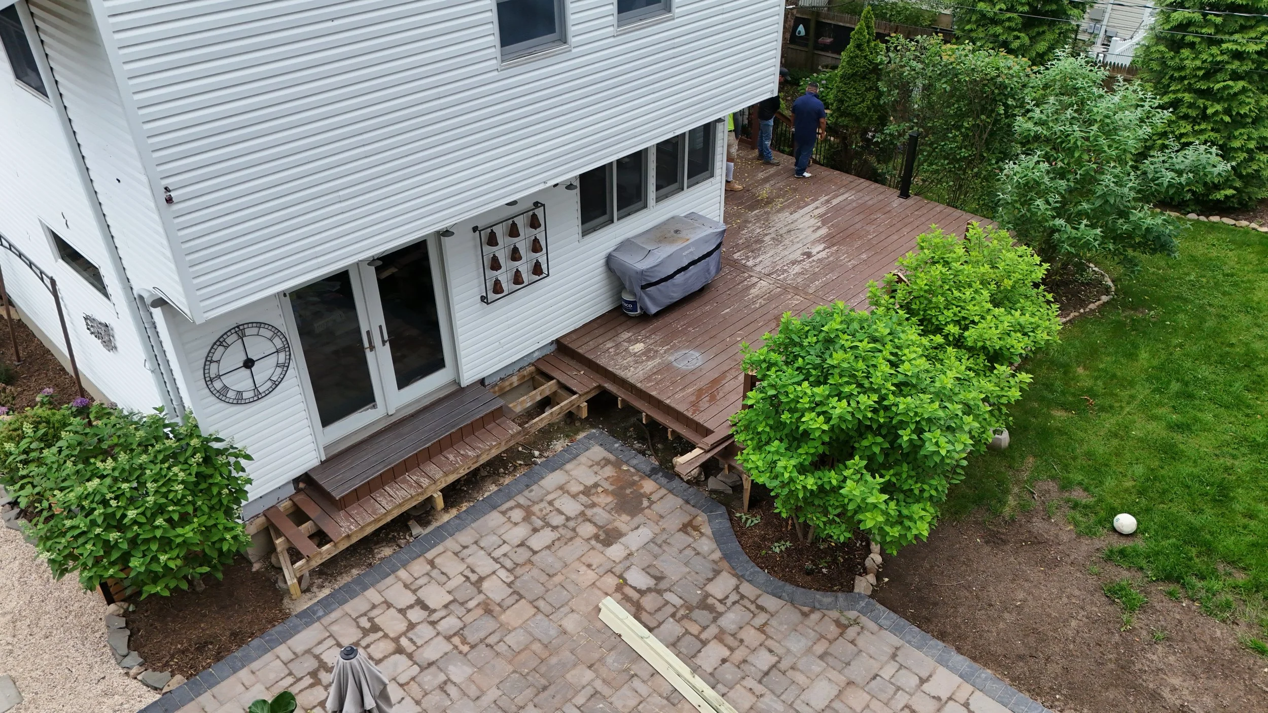 Before of wooden deck.
