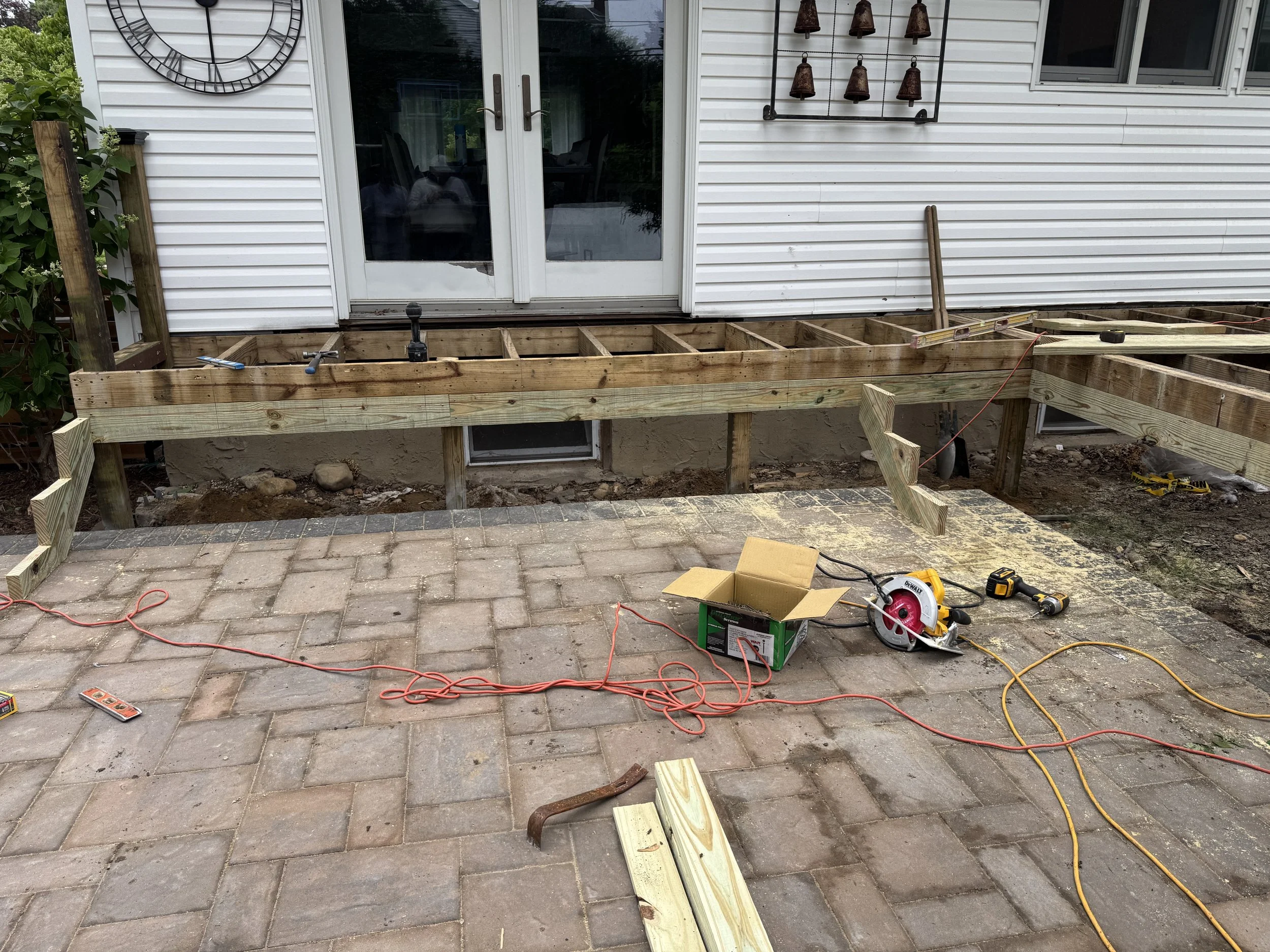 Process of removing all wooden boards.