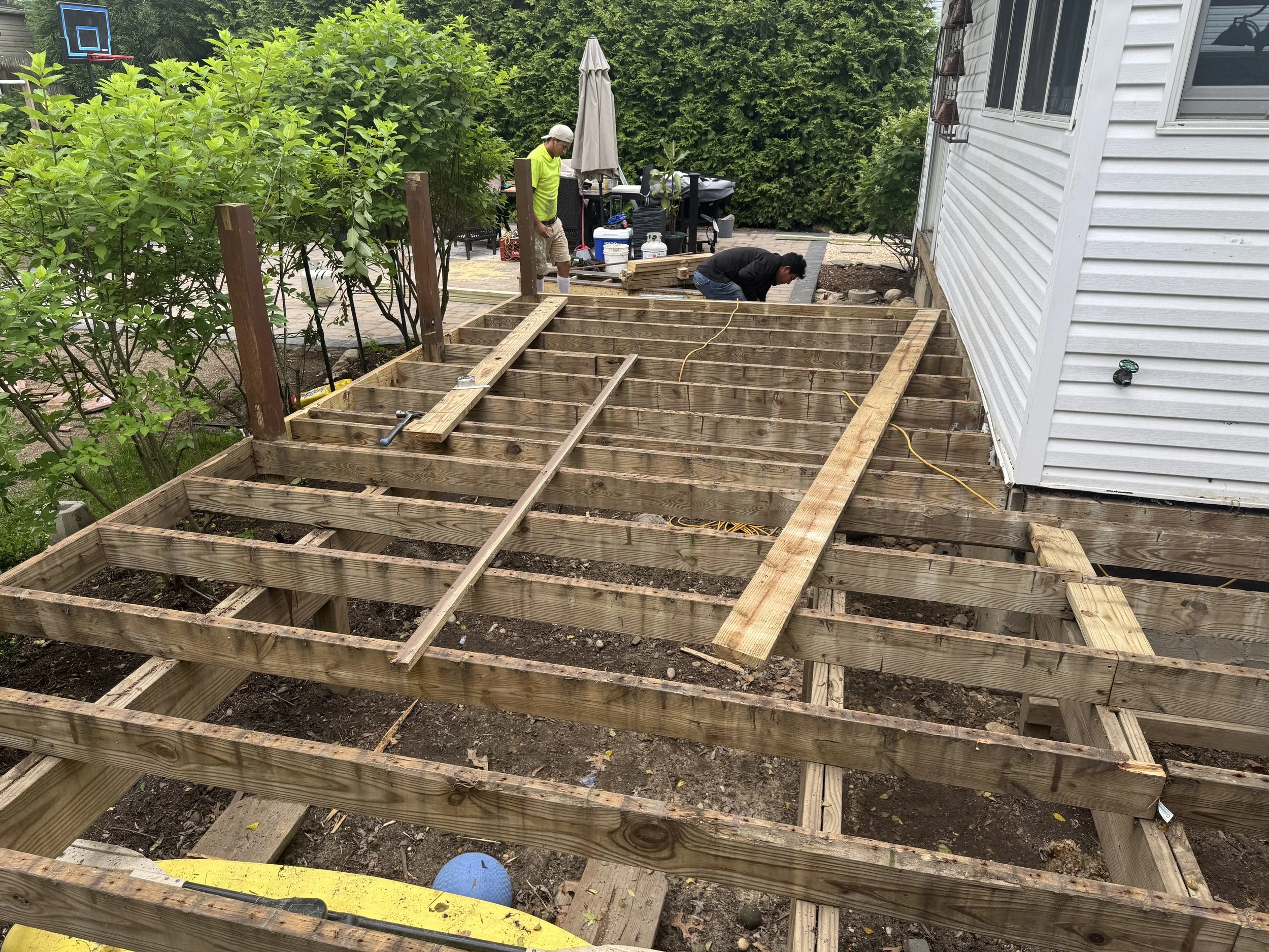 Process of removing all wooden boards.