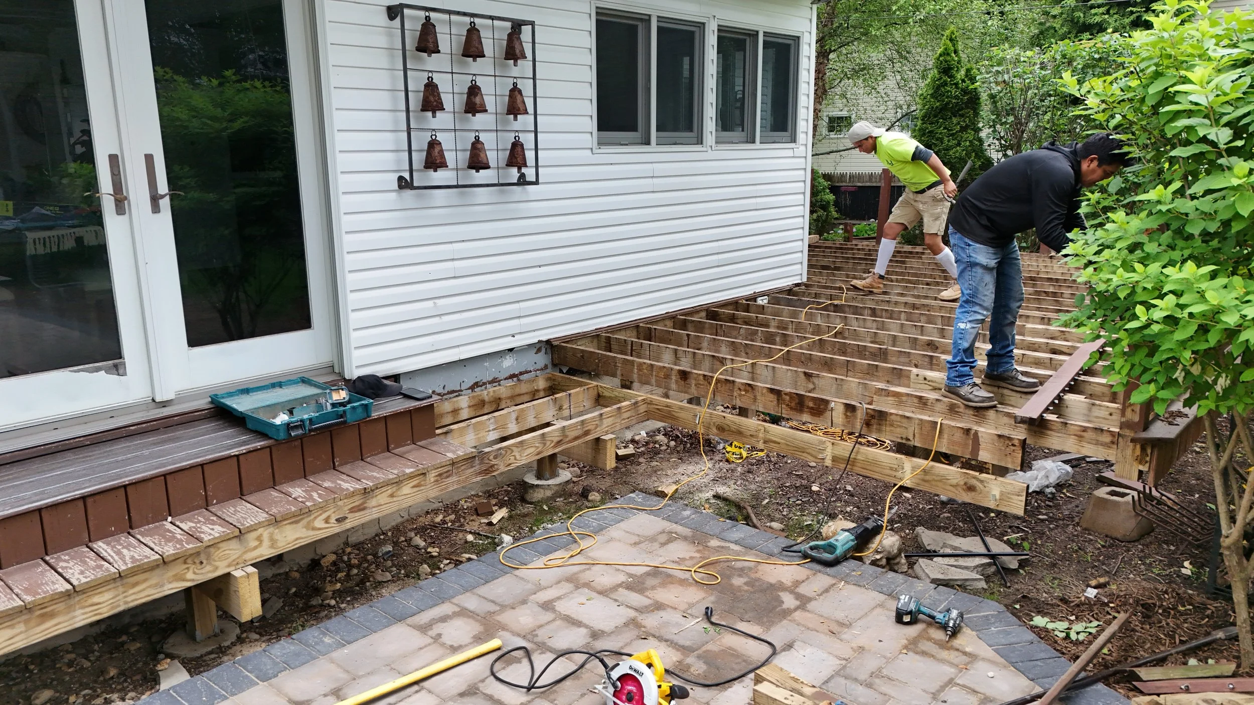 Process of removing all wooden boards.