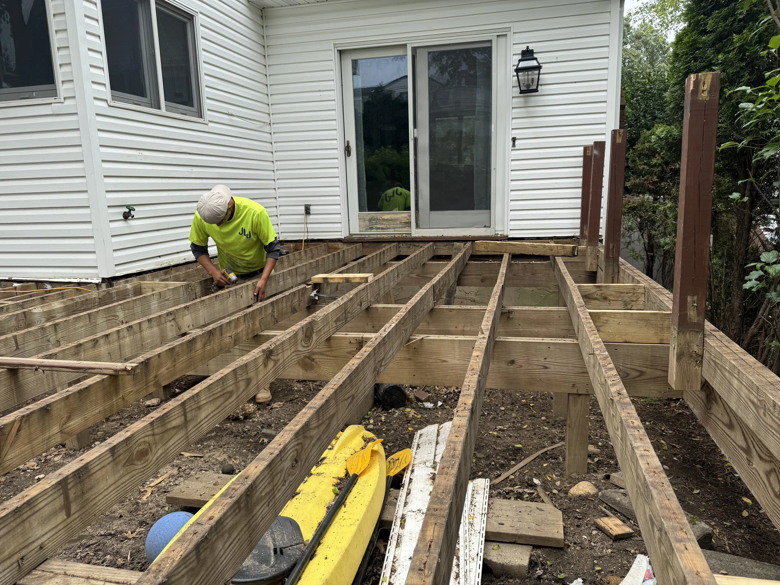 Process of removing all wooden boards.