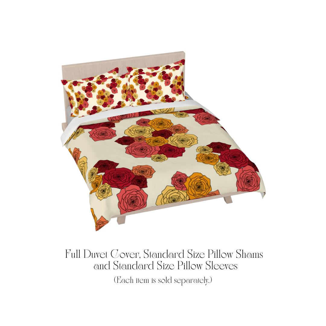 Duvet Cover Bold Roses White