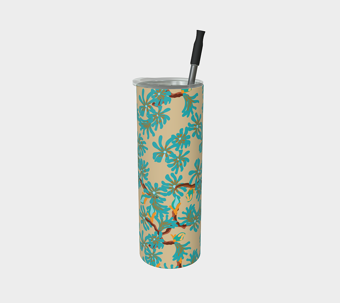 Star Magnolias Tumbler Tan