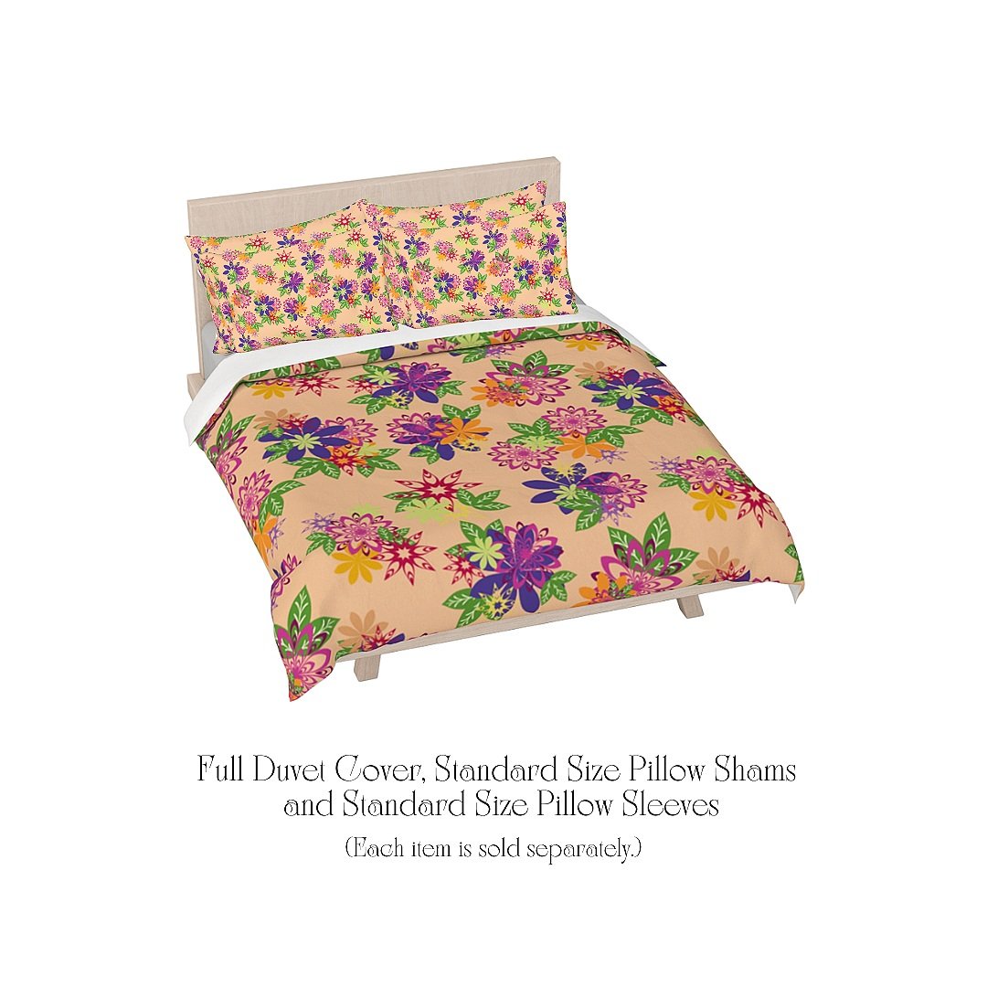 Duvet Cover Dahlias Delight Peach