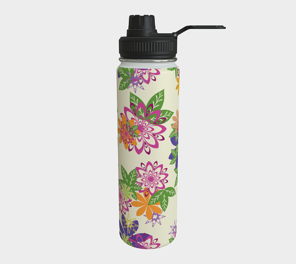 Dahlias Delight Water Bottle White
