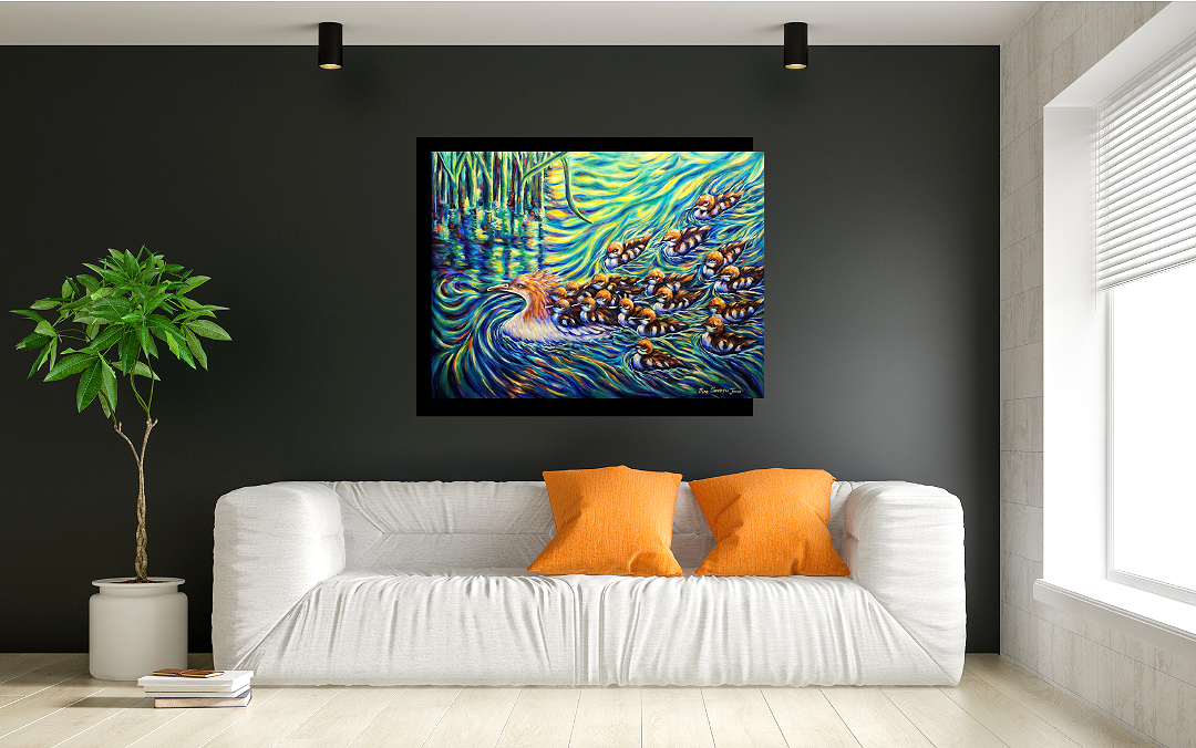 "Family Swim" 
Original 30" x 40" Acrylics on Canvas
By: Nina Sendrijas Jones/ Gaia's Portrait

SHOP at HELLO ART - Nina Sendrijas Jones