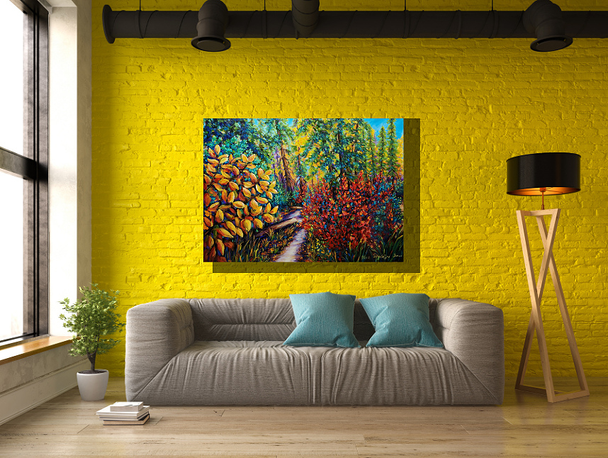 "A Path In The Woods"
Original 30" x 40" Acrylics on Canvas
By: Nina Sendrijas Jones/ Gaia's Portrait

SHOP at HELLO ART - Nina Sendrijas Jones