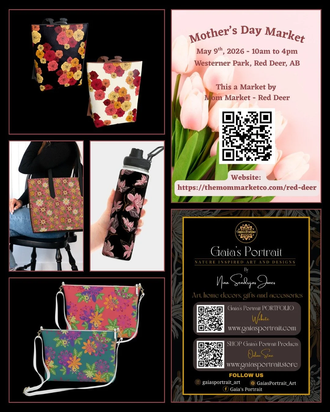Hello Friends!

Come find Gaia's Portrait at another Mother's Day Market! This time in Red Deer, AB!

I will be joining the Mom Market Collective, for a Mother's Day Market tomorrow, May 9th, from 10am to 4pm at Westerner Park, Red Deer, AB.

I hope 