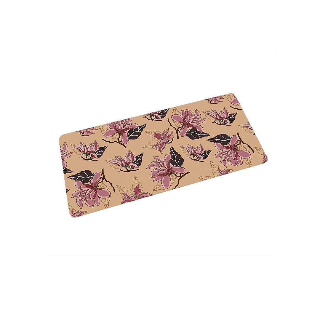 Magnolias Desk Mat 35.5" x 16" Peach