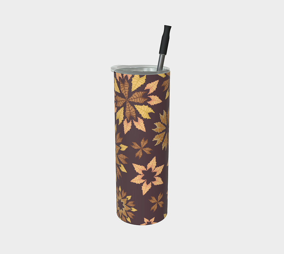 Retro Broadleaves Tumbler Brown