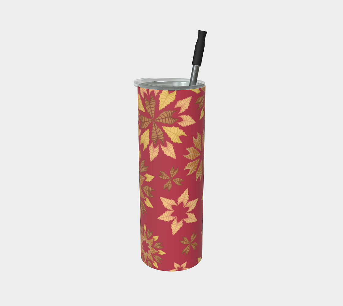 Retro Broadleaves Tumbler Magenta