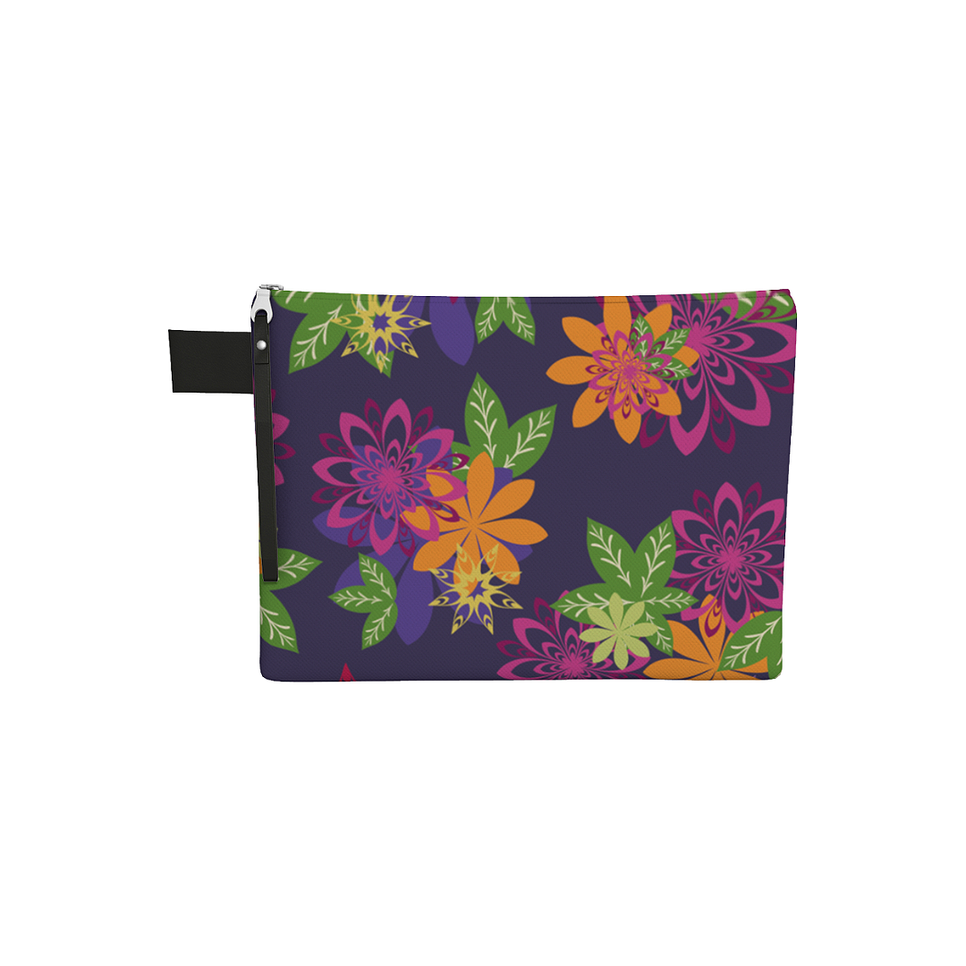 Dahlias Delight Zipper Carry All Purple
