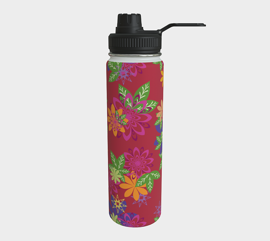 Dahlias Delight Water Bottle Magenta