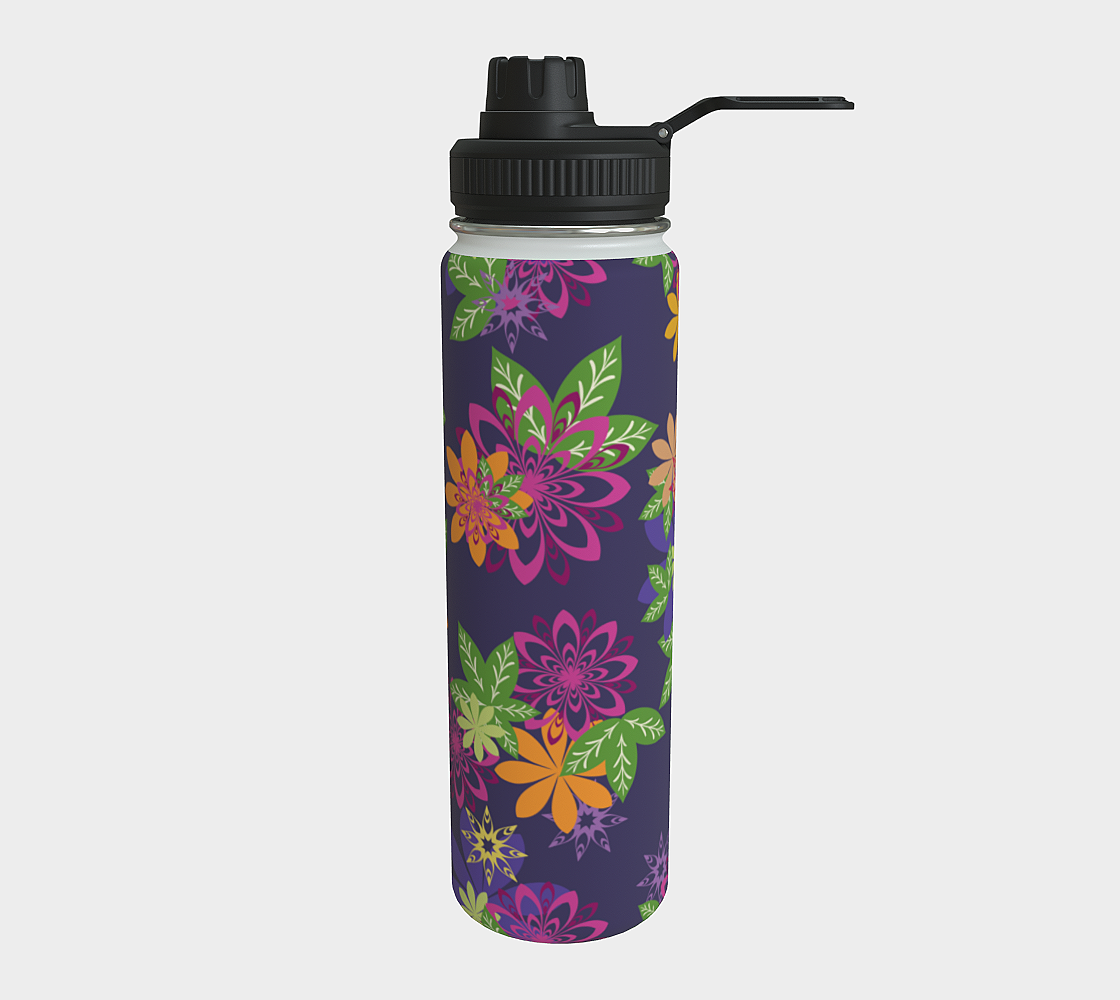 Dahlias Delight Water Bottle Purple