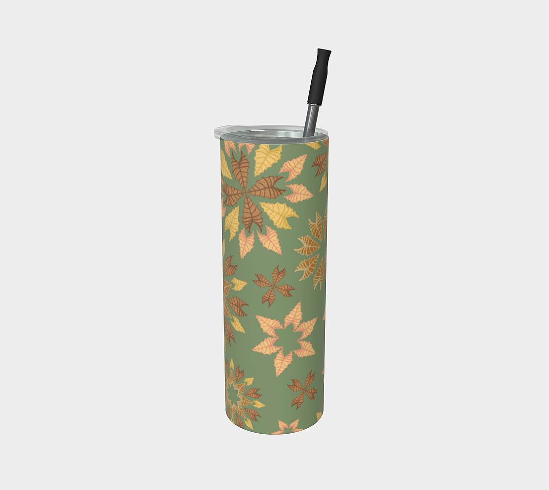 Retro Broadleaves Tumbler Green