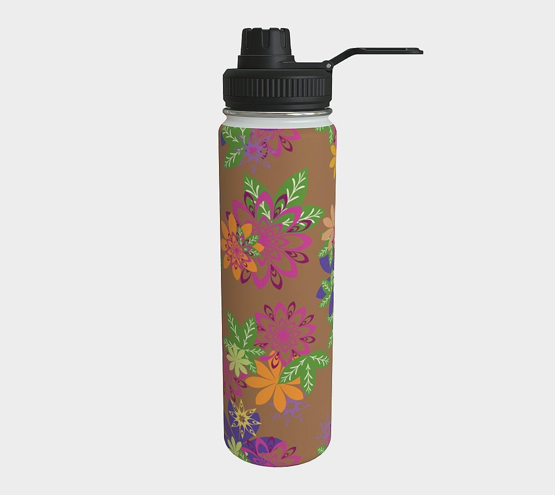 Dahlias Delight Water Bottle Mocha