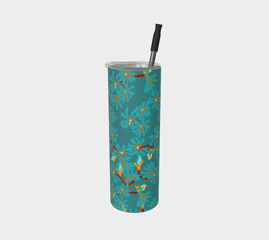 Star Magnolias Tumbler Turquoise