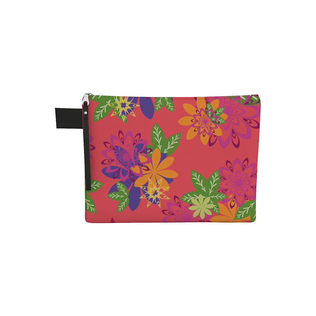 Dahlias Delight Zipper Carry All S. Pink