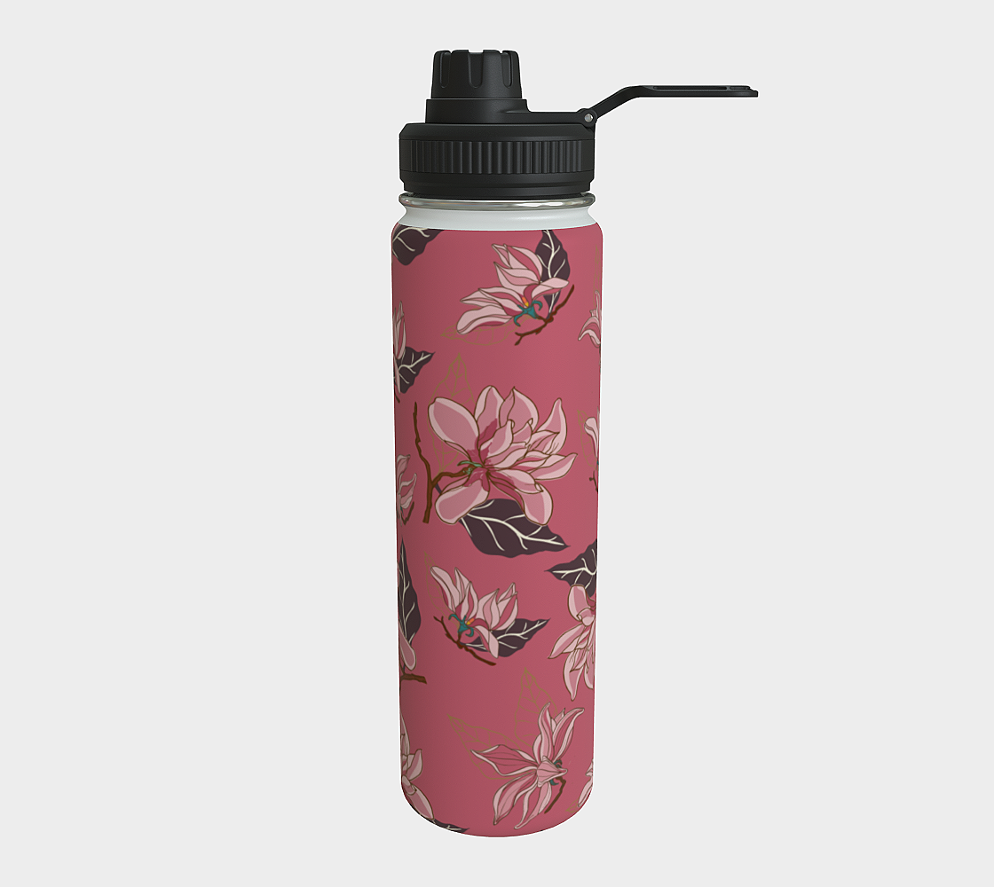 Magnolias Water Bottle Rose