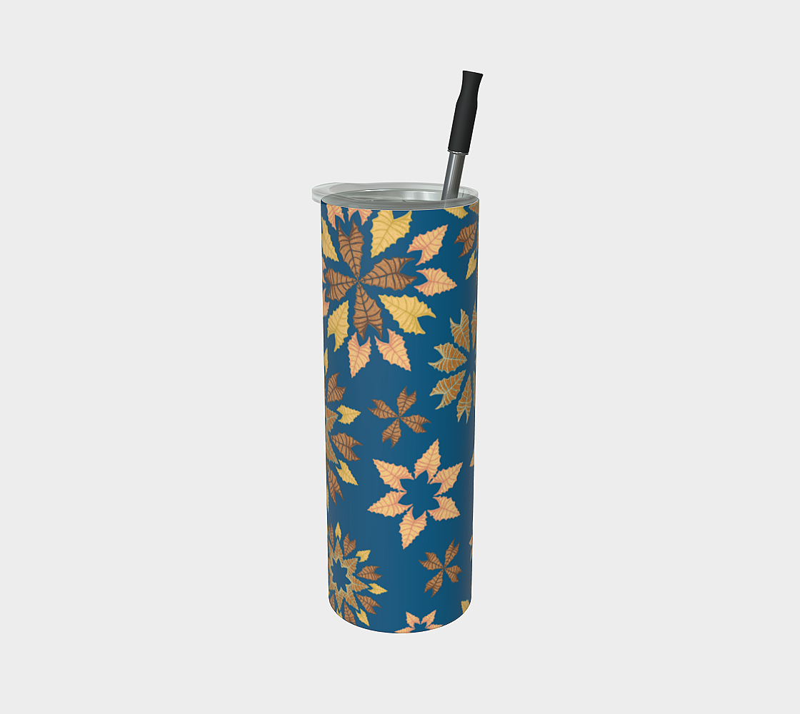 Retro Broadleaves Tumbler Blue